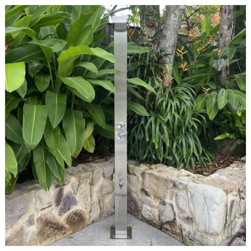 Bondi Silver 316L Stainless Steel Marine Grade Outdoor Pool Shower Panel
