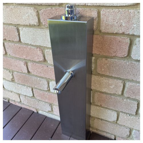 Push Button 316L Marine Grade Stainless Steel Outdoor Foot Wash Station 15 Sec. Delay, Cold Water Only