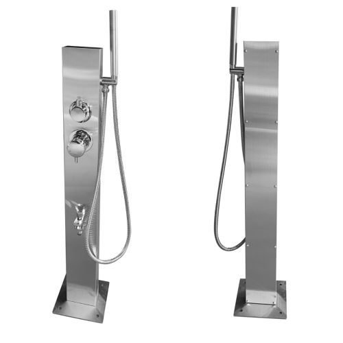 Rio Wash Station 316L Stainless Steel Marine Grade with Garden Hose Nib, Hot & Cold Mixer & Hand Shower Wand