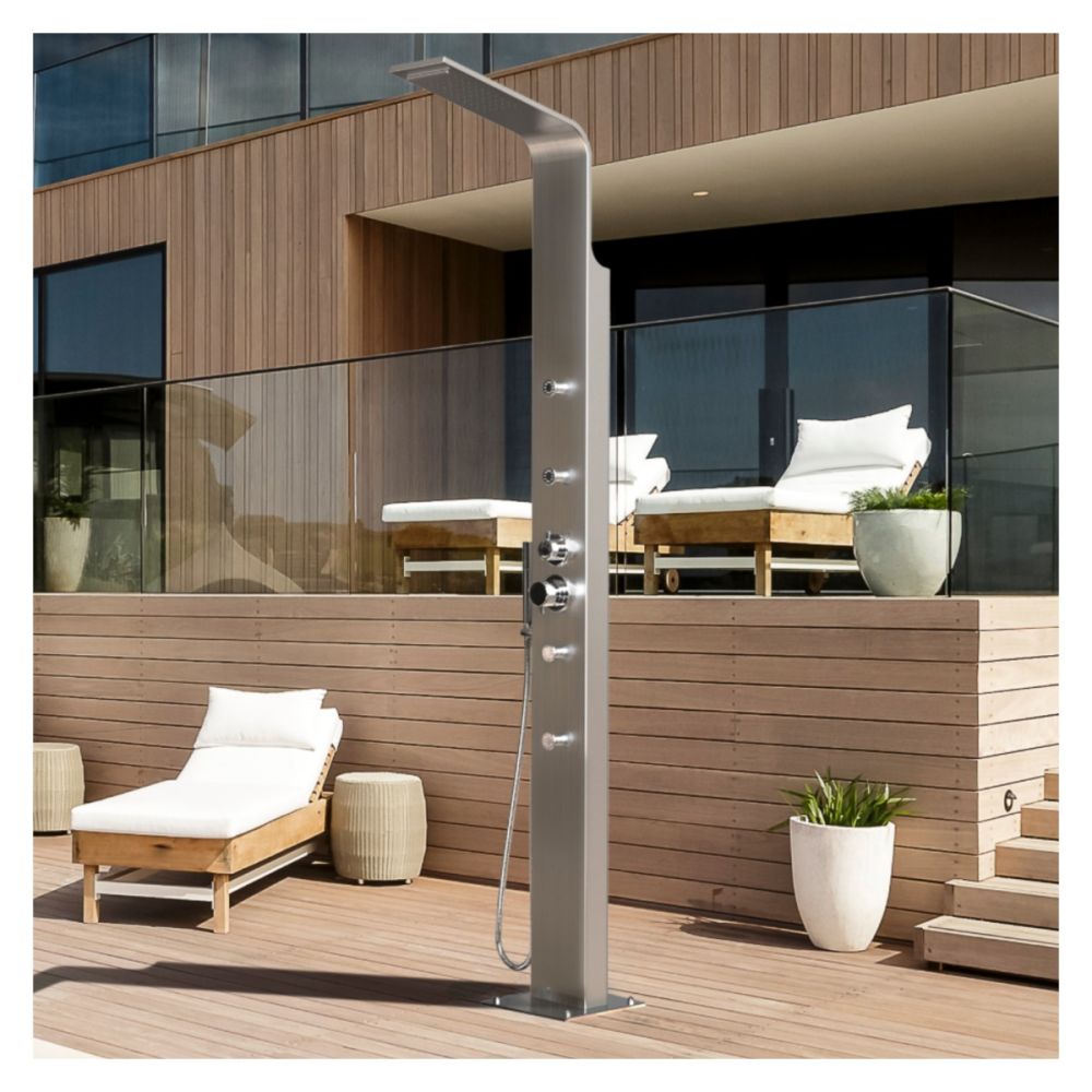 Brighton Silver 316L Marine Grade Stainless Steel Outdoor Pool Beach Shower
