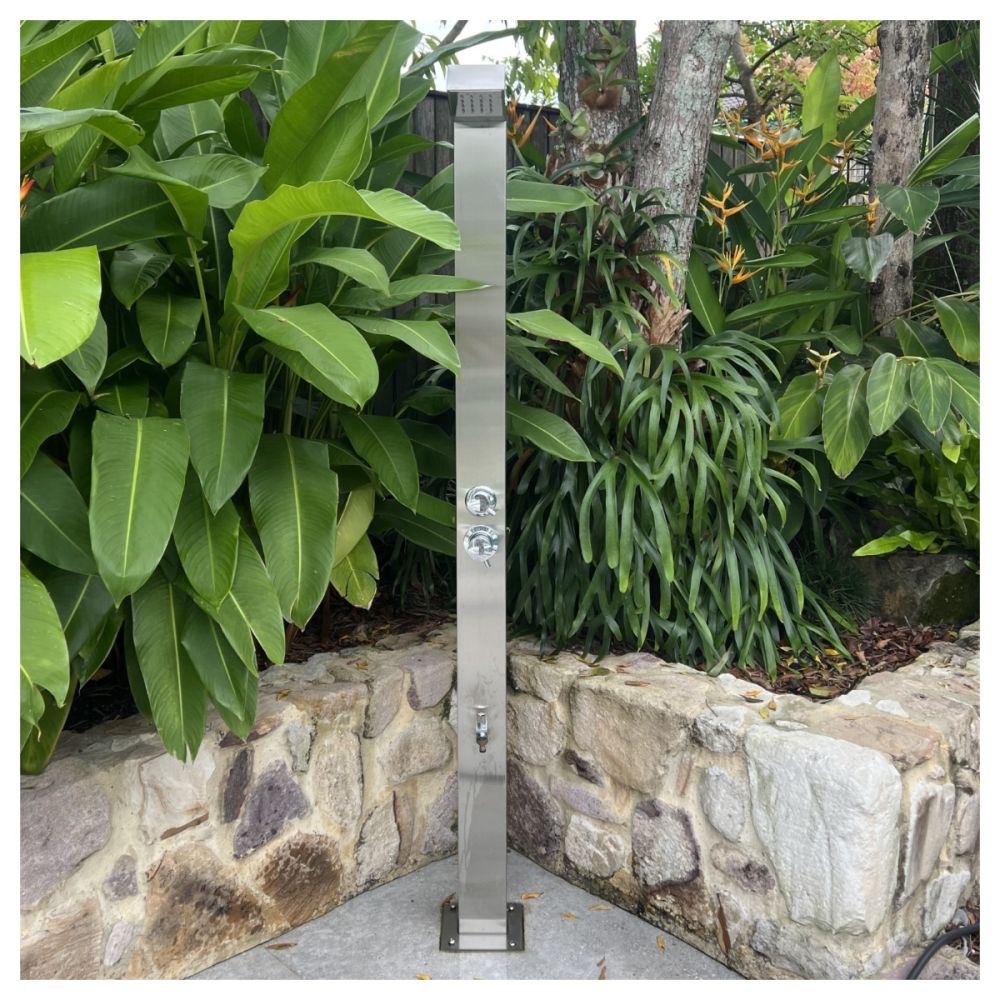 Bondi Silver 316L Stainless Steel Marine Grade Outdoor Pool Shower Panel