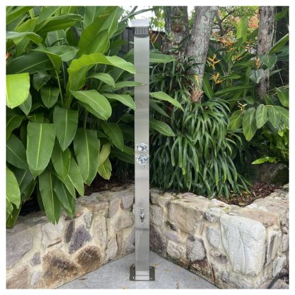 Bondi Silver 316L Stainless Steel Marine Grade Outdoor Pool Shower Panel