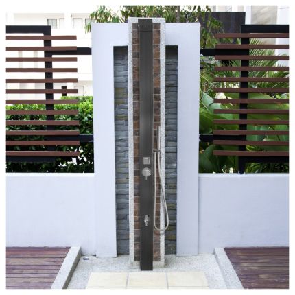 Windsor Black ADA Stainless Steel Outdoor Pool Shower Marine Grade 