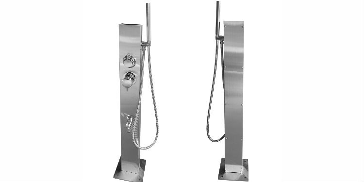 Rio Wash Station 316L Stainless Steel Marine Grade with Garden Hose Nib, Hot & Cold Mixer & Hand Shower Wand