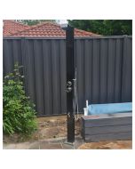 Bondi Black ADA Complete Shower System Tower Panel 316L Marine Grade Stainless Steel Outdoor Shower