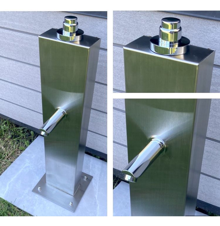 Push Button 316L Marine Grade Stainless Steel Outdoor Foot Wash Station 15 Sec. Delay, Cold Water Only