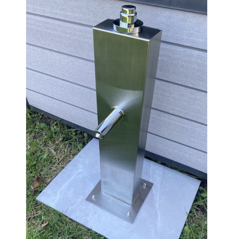 Push Button 316L Marine Grade Stainless Steel Outdoor Foot Wash Station 15 Sec. Delay, Cold Water Only