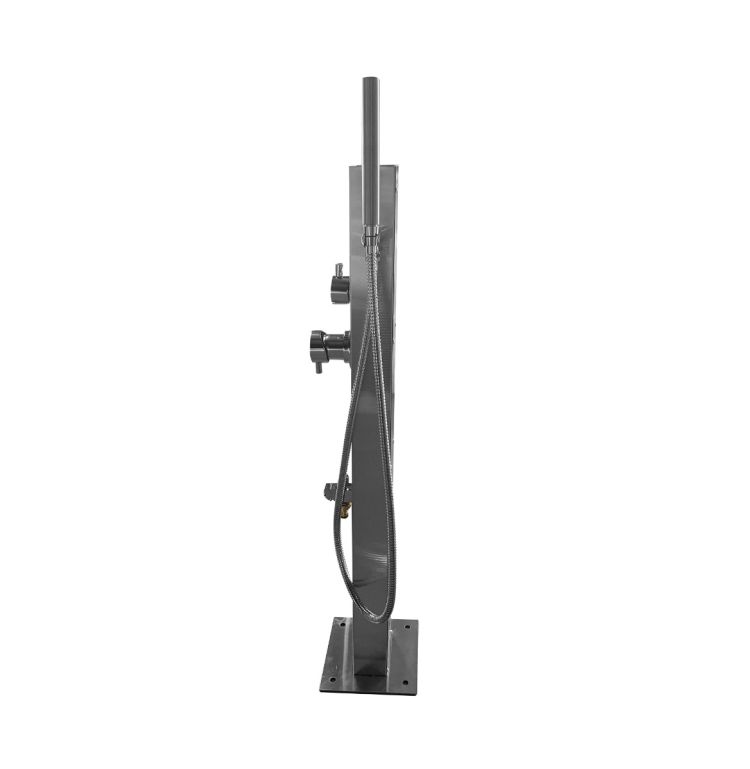 Rio Wash Station 316L Stainless Steel Marine Grade with Garden Hose Nib, Hot & Cold Mixer & Hand Shower Wand