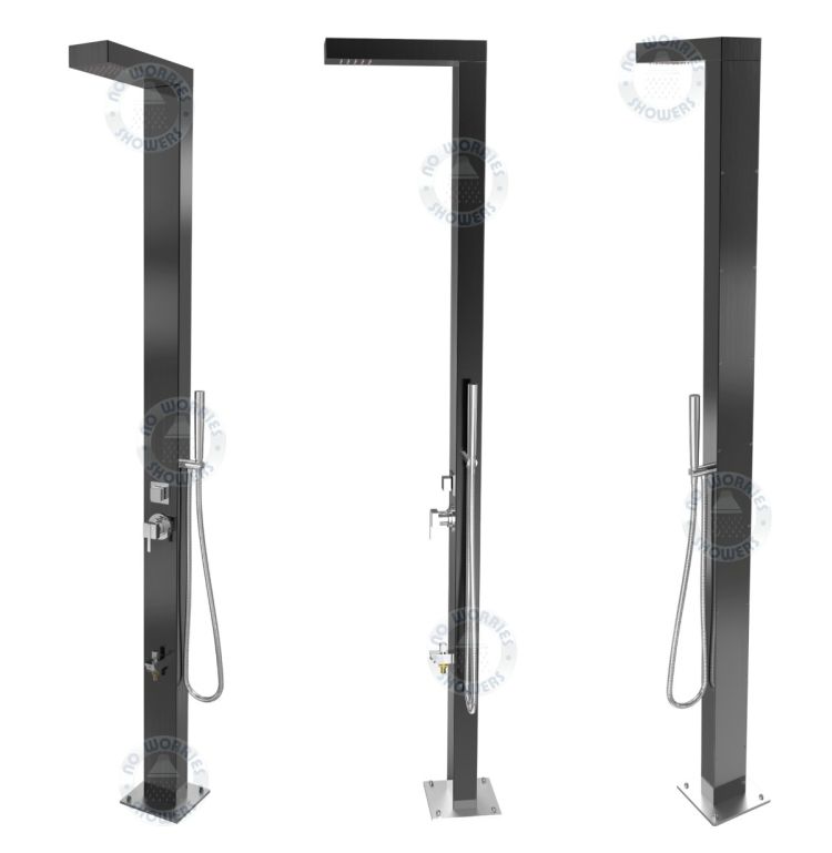 Windsor Black ADA Stainless Steel Outdoor Pool Shower Marine Grade 
