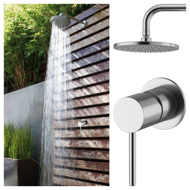 DEAL OF THE WEEK / Alpha Outdoor Marine Grade Wall-Mounted Shower 316L Stainless Steel 