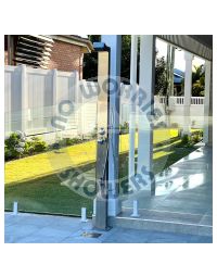 Bondi Silver ADA 316L Stainless Steel Marine Grade Outdoor Shower System Tower Panel