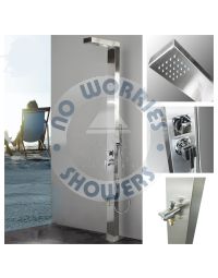Windsor Silver ADA 316L Stainless Steel Outdoor Pool Shower Panel Marine Grade