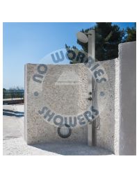 Milan Silver ADA Complete Outdoor Shower Tower Panel 316L Marine Grade Stainless Steel