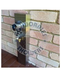 Silver Outdoor Foot Wash Station 316L Stainless Steel Marine Grade. Hot & Cold Mixer, Garden Hose Connection