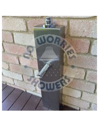 Push Button 316L Marine Grade Stainless Steel Outdoor Foot Wash Station 15 Sec. Delay, Cold Water Only